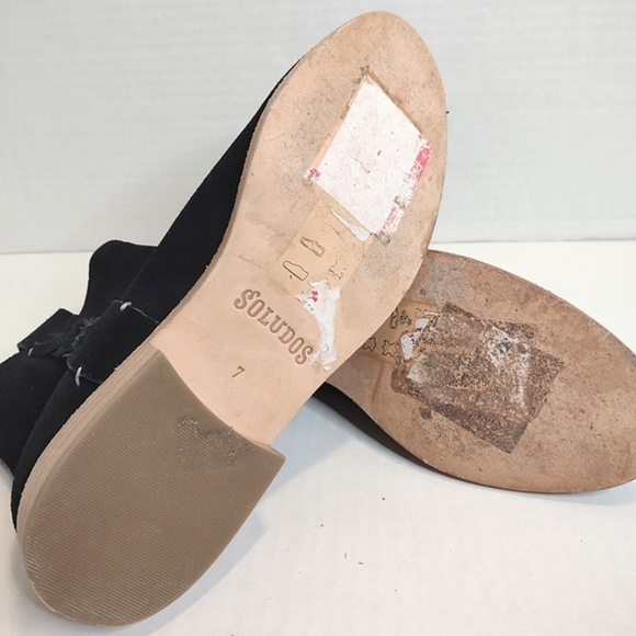Soludos Black Suede Booties Size 7 - Picture 9 of 10